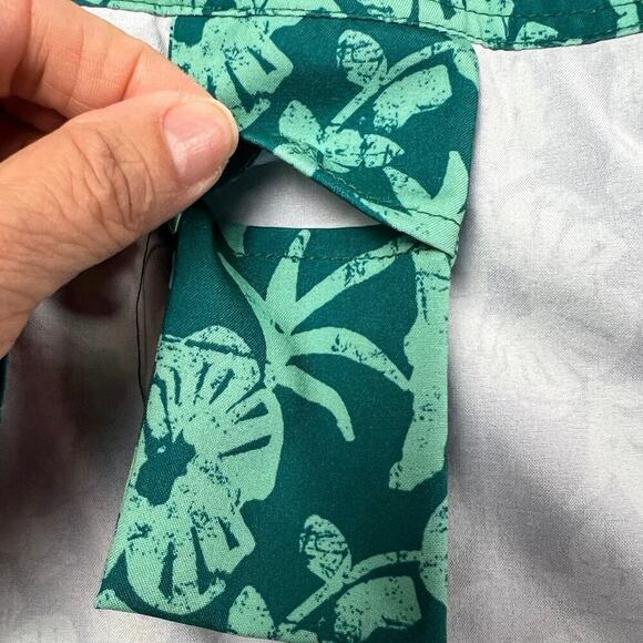 Rip Skirt Hawaii Adjustable Wrap Skirt Lightweight Green Tropical Print Size S - Picture 5 of 8
